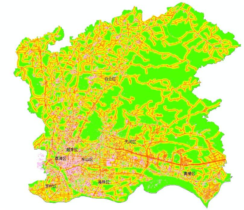 广州市白天交通噪声地图 广州市白天交通噪声地图