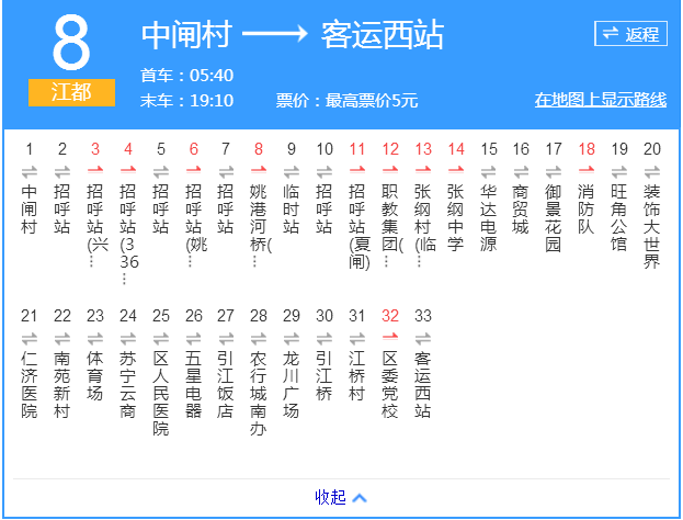 扬州公交江都8路 扬州公交江都8路