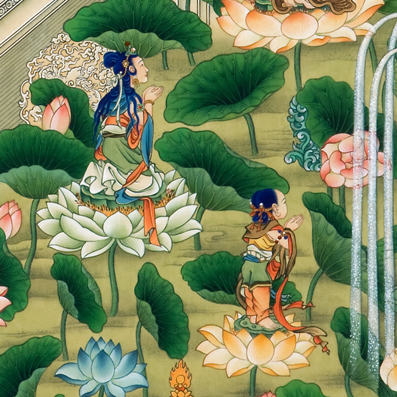 七宝莲池内,莲华化生 七宝莲池内,莲华化生