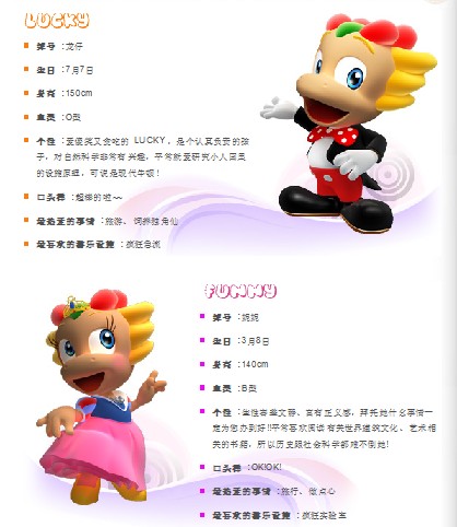 小人国吉祥物:龙仔、妮妮 小人国吉祥物:龙仔、妮妮
