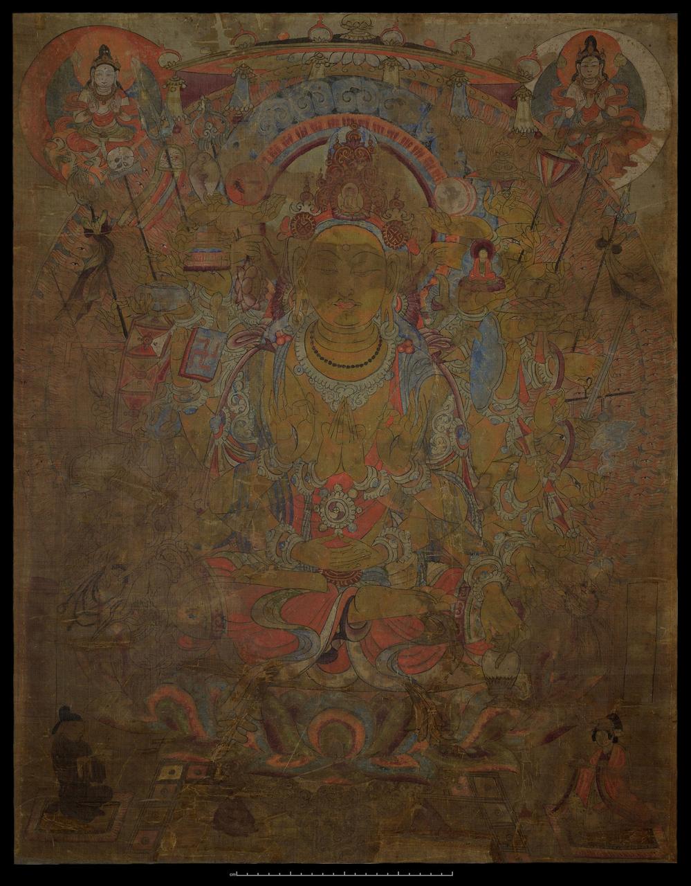 敦煌绢画 千手千眼观音(英国藏) 敦煌绢画 千手千眼观音(英国藏)