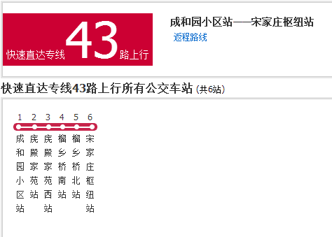 北京公交快速直达专线43路