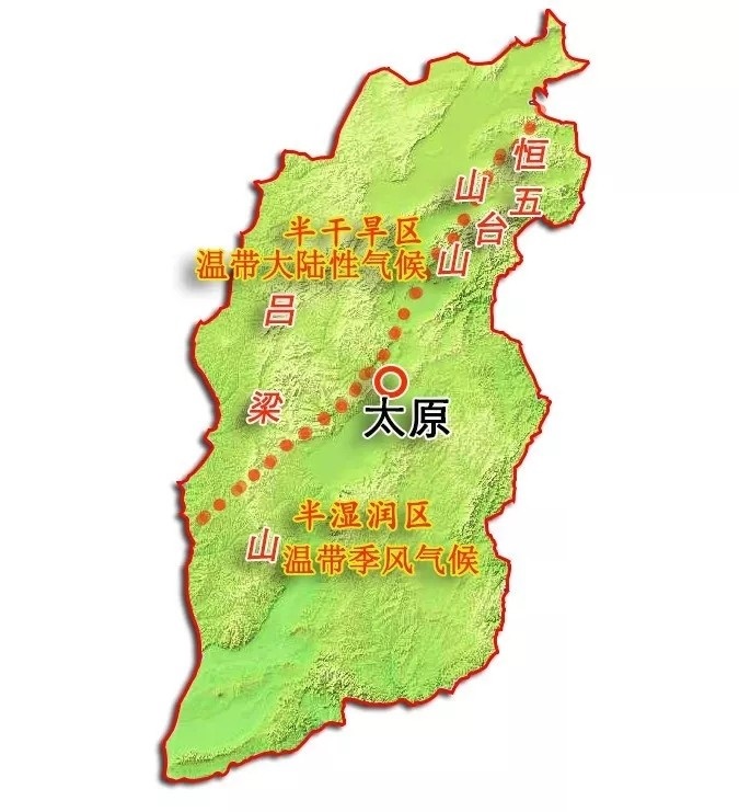 山西气候分界图 山西气候分界图