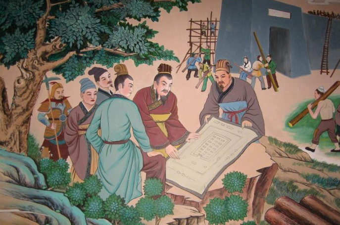 洛阳周公庙周公建设洛邑壁画 洛阳周公庙周公建设洛邑壁画