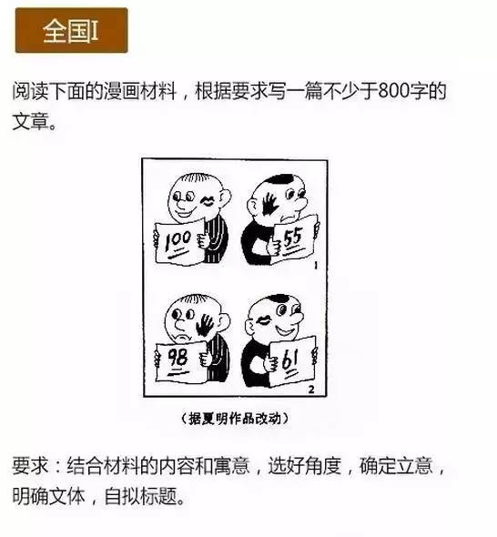 全国卷Ⅰ高考作文漫画 全国卷Ⅰ高考作文漫画