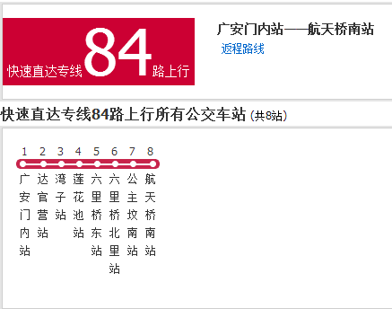 北京公交快速直达专线84路