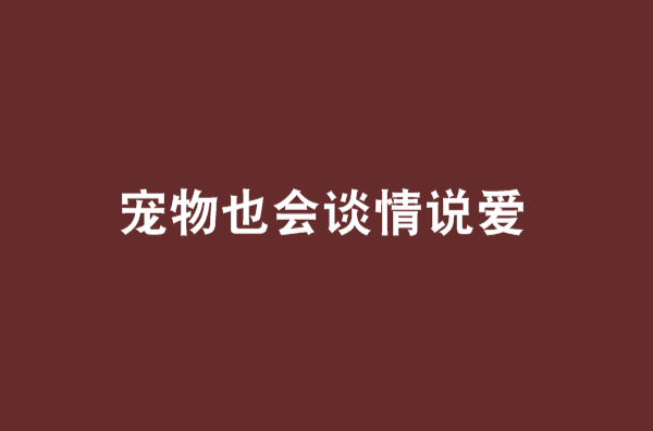 宠物也会谈情说爱