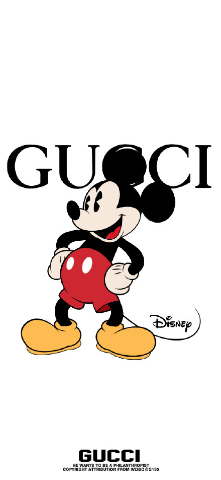 GUCCI米奇手机壁纸图片高清 2020GUCCI米奇壁纸竖屏无水印1