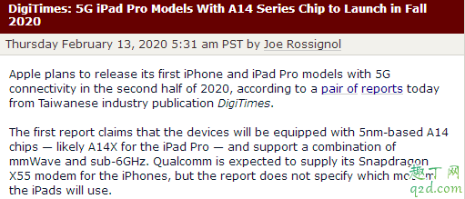 苹果什么时候出5gipad 苹果5g版iPad Pro配置怎么样2
